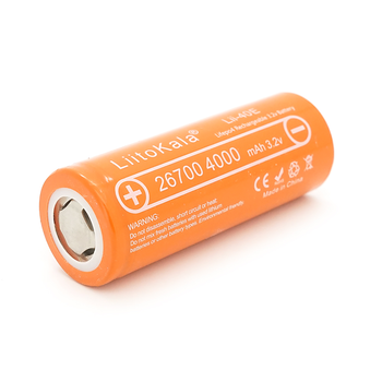 Аккумулятор 26700 Lifepo4 LiitoKala Lii-40E, 4000mah （4100-4200mah）, 3.2V (2.75-4.2V), Orange, 71mm x 26.5mm, цена за 1 шт Зображення