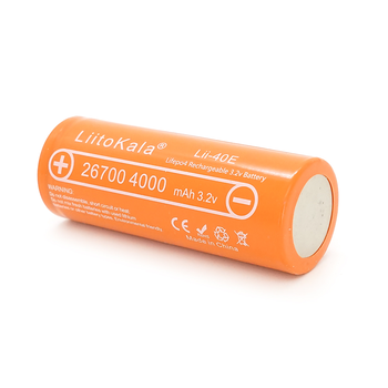 Аккумулятор 26700 Lifepo4 LiitoKala Lii-40E, 4000mah （4100-4200mah）, 3.2V (2.75-4.2V), Orange, 71mm x 26.5mm, цена за 1 шт Зображення