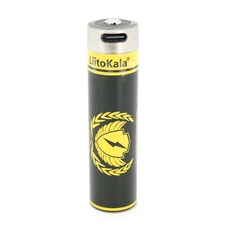 Акумулятор 18650 Li-Ion LiitoKala King-4000, 4000mAh (3800-4000mAh), 3.7V (2.75-4.2V), Black/Yellow Зображення