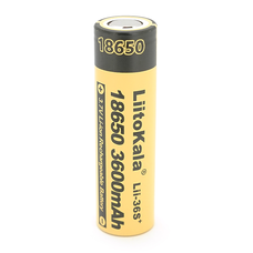 Акумулятор 18650 Li-Ion LiitoKala Lii-36S+, 3600mAh, 3.7V (2.75-4.2V), 65.5mm x 18.5mm, , Black/Yelow Зображення