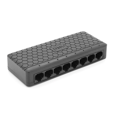 8ми портовий Ethernet комутатор ONV-H1008ES у чорному корпусі, 8*100Мб портів, 5В 1Ач, 132×55×23.9мм Изображение