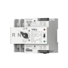 Автомат введення резерву (АВР) двополюсний YRQ2PC-125 Wifi ATS, 2P 125A 220V, E-Welink App на DIN-рейку для генераторів Изображение