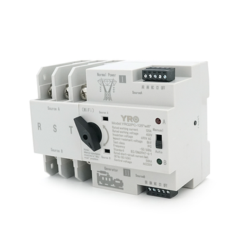 Автомат введення резерву (АВР) триполюсний YRQ2PC-125 Wifi ATS, 3P 125A 400V, E-Welink App на DIN-рейку для генераторів Зображення
