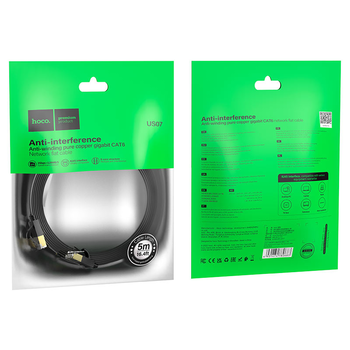 Патч-корд литий HOCO US07, FTP, RJ45, Cat.6, 5,0m, чорний Изображение