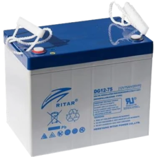 Акумуляторна батарея GEL RITAR DG12-75, Gray Case, 12V 75Ah (260 х 169 х 211), 23,5 kg Зображення