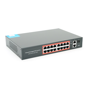 16-портовий керований PoE комутатор YOSO YO316G-240 з 16 портами POE 100Мбіт + 2 UP-Link 1000Мбіт + 1 SFP, 52V/240W. APP-Amitres Изображение