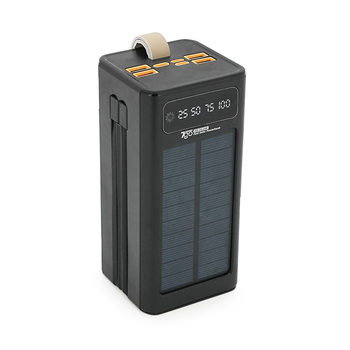 Powerbank 7GO GPW-01 50000mAh, Solar, Fast charge PD22.5W, Li-pol, LCD Display, Вхід:Type-C, Виходи: 2xUSB Type-C, 4xUSB Type-A, кабелю Type-C/Lightning, 1,080, Black, Box Изображение