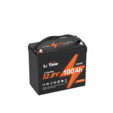 Аккумуляторная батарея LiFePO4 Li-TIME 12.8 100Ач 1280Wh(100/100A), MINI-16-A60,  M8, до 6000 циклів, 200*258*168mm Изображение