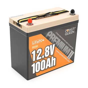 Акумуляторна батарея LiFePO4 Power Queen 12.8V 100Ah Mini, 1280Wh, BMS 100A, ≥4000 циклів, 329*172*214мм Зображення