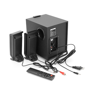 Колонки 2.1 Kisonli TM-9200A, для ПК та ноутбука, живлення 220V + jack 3.5mm, 5W+2x3W, 20Hz-20KHz, з сабвуфером, bluetooth, Black, BOX, Зображення