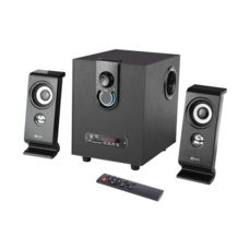 Колонки 2.1 Kisonli TM-9200A, для ПК та ноутбука, живлення 220V + jack 3.5mm, 5W+2x3W, 20Hz-20KHz, з сабвуфером, bluetooth, Black, BOX, Зображення