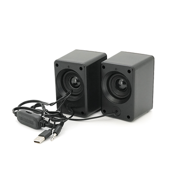 Колонки 2.0 JEDEL S-527 USB+3.5mm, 2x3W, 120Hz-20KHz, з LED підсвічуванням, 65х80х100 мм, Black, BOX Зображення