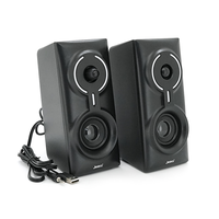 Колонки 2.0 JEDEL S-570 USB+3.5mm+Bluetooth, 2x3W, 30Hz-16KHz, з LED підсвічуванням, 180х95х90 мм, Black, BOX Зображення