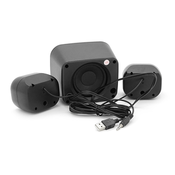 Колонки 2.1 JEDEL S-560P USB+3.5mm, 2x3W+5W, 150Hz-20KHz, з LED підсвічуванням, Black, BOX Зображення