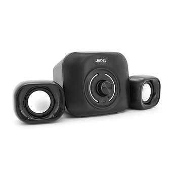 Колонки 2.1 JEDEL S-560P USB+3.5mm, 2x3W+5W, 150Hz-20KHz, з LED підсвічуванням, Black, BOX Зображення