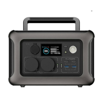 Power station ALLPOWERS R600 APP Control, 600W, 299Wh LiFePO4 3500Cycles, MPPT 300w max, CAR port, DC12/24V, 2хAC 220V, 2xUSB-TYPE-C 100W, 2xUSB-A 36W, XT60, wireless 15W, Fast charge 60min, 298×195×190mm, 5.6kg, Q2 Зображення