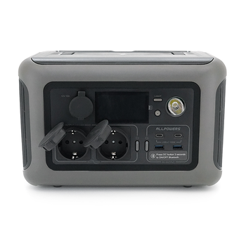 Power station ALLPOWERS R600 APP Control, 600W, 299Wh LiFePO4 3500Cycles, MPPT 300w max, CAR port, DC12/24V, 2хAC 220V, 2xUSB-TYPE-C 100W, 2xUSB-A 36W, XT60, wireless 15W, Fast charge 60min, 298×195×190mm, 5.6kg, Q2 Зображення