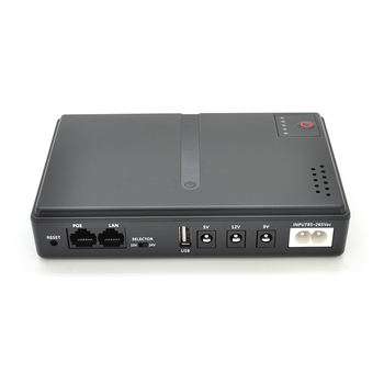 ДБЖ UPS-18W DC1018P YT45453 для роутерів/комутаторів/PON/POE-430, 5//9/12V, 1A, 11200MAh(знімні 4*2800MAh), Black, BOX Зображення