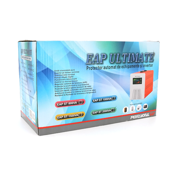 ДБЖ з правильною синусоїдою Westech EAP ULTIMATE-2000VA/1400W 24V, однофазний, напольного монтажу, LED дисплей, DC150-270V, AC230±8%, 2*Shuko, Q8 Зображення