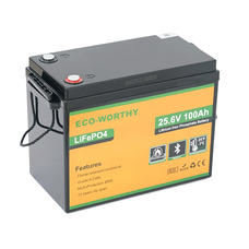 Аккумуляторная батарея Eco-Worthy LiFePO4 25,6V 100Ah,(80/100A), -7°C до 60°C, винт M8, 340*188*245 мм. 18 кг Изображение