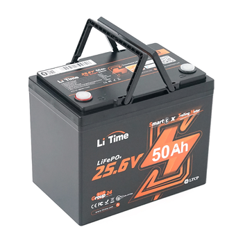 Аккумуляторная батарея LiFePO4 Li-TIME 25.6V 50Ач 1280Wh Bluetooth 5.0, 6000Cycles, BMS50A, ≤40mΩ, IP65, L206*B168*H211 mm, 9.6 kg Зображення