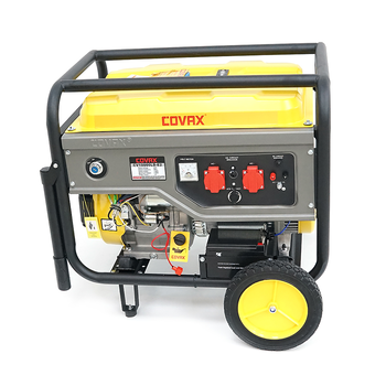 Генератор бензиновий COVAX CV10000LD-E2, 7.0kW, однофазний 220V, 50Hz, DC12V, 18HP, Recoil/Electric Starter, tank 25L, 705x550x570mm, 84kg Зображення