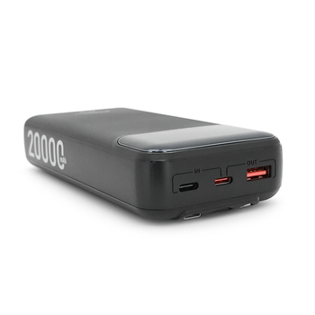 Powerbank ACL PW-117 20000mAh, PD22.5W, 1xUSB+2xUSB-C, 3 кабелі (USBType-C/Lighting), 0.47кг, Black/White, Box Зображення