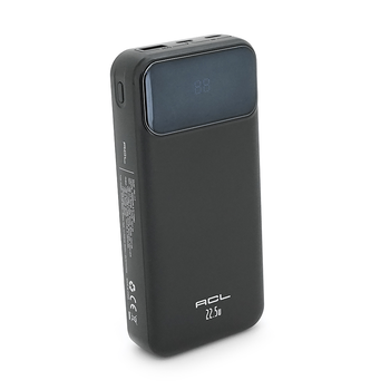 Powerbank ACL PW-117 20000mAh, PD22.5W, 1xUSB+2xUSB-C, 3 кабелі (USBType-C/Lighting), 0.47кг, Black/White, Box Зображення