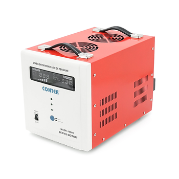 Стабілізатор напруги Conter MSER 10000 VA-V2/7500W однофазний, сервопривід, монтажу підлоги, LED дисплей, діапазон 130-260V, AC230±3%, клемна колодка, 220x335x230mm, 19.1kg Изображение