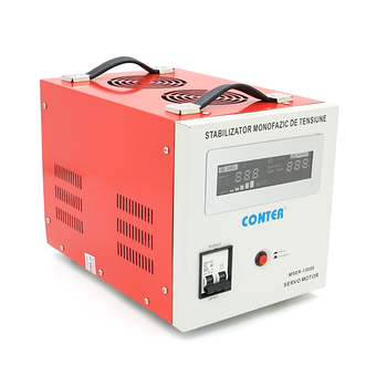 Стабілізатор напруги Conter MSER 15000 VA-V2/12000W однофазний, сервопривід, монтажу підлоги, LED дисплей, діапазон 130-260V, AC230±3%, клемна колодка, 220x335x230mm, 19.1kg Изображение