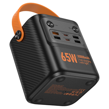 Power Bank HOCO J152 Pro 80000mAh, 4USB/2Type-C, 22.5W+65W, ліхтарик, Black, 1,380kg, Box Зображення