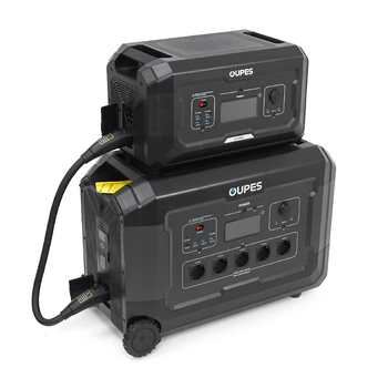 Портативний джерело живлення OUPES S3+S2, LiFePO4, 3600W, PEAK 7000W, 5120Wh, 3500 циклів, MPPT 2100 Вт, 5xAC190-250 В 16 А, 4xUSB-A -18 Вт, 2xUSB-C - 100 Вт, Anderson 12 В 30 А, IP21, 642*305*438 мм, 37,8 кг Зображення