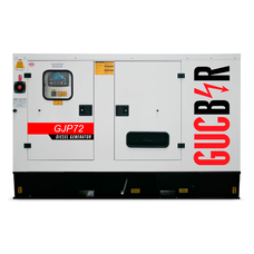 Дизельний генератор Gucbir GJP72 з двигуном PERKINS 1104A-44TG1, 72 кВА/57,6 кВт, генератор Maranello M75, витрата при 75% навантаження - 11,2 літрів/год, 230/400 В, 50 Гц (AVR SX460+ATS), IP23/H, 2440x1000x1860 мм, 1440 кг, 220 л Зображення