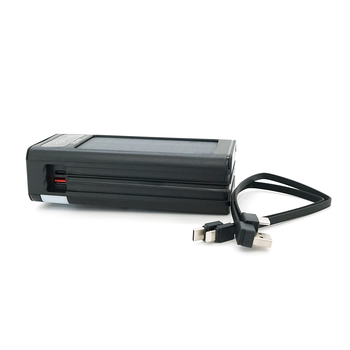Powerbank 7GO GPW-09 30000mAh, Solar, 22.5W, Li-pol, LCD Display, Вхід:Type-C, Виходи: 2xUSB Type-C, 4xUSB Type-A, кабелю T-C/Ligh, 0,70, Black, Box Зображення