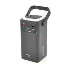 Powerbank ACL PW-152 80000mAh, 22.5W, 2xUSB, 4 кабелі (USB/Micro/Type-C/Lighting), Ліхтар, 1.4кг, Black, Box Изображение