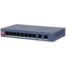 8-портовий керований PoE комутатор DH-CS4010-8ET2GT-60 з 8 портами POE 100Мбіт + 2 порти UP-Link 1000Мбіт, 60Вт, 184.6×103.3×27 мм Изображение
