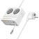 Мережевий фільтр HOCO AC28A на 2 розетки + 1 USB + 3 USB-C, 45W, 220В, кабель 2м, White, Box Зображення