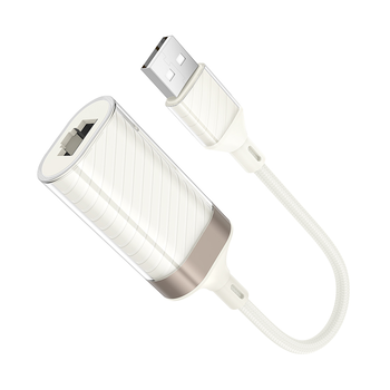 Контролер HOCO UA41 USB 2.0 to Ethernet - Мережевий адаптер 10/100Mbps, White, BOX Зображення