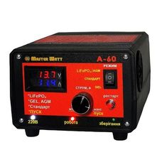 Пуско-зарядне ЗУ для LiFePO4 акумуляторів PZU А-60 12V (20-800Ah) (MF, AGM, GEL, CA/CA, LiFePO4) 60А, 160-245V Изображение