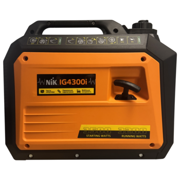 Генератор інверторний бензин NIC IG4300I, однофазний 220V, 50Hz, 3.2KW, мідна обмотка, ручний пуск, об'єм 5л. 23кг Зображення