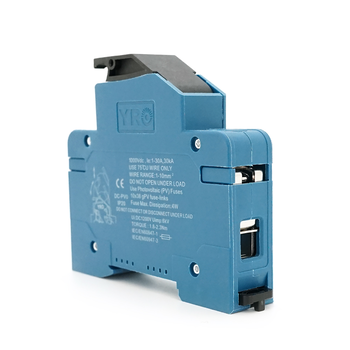 Корпус під плавкий запобіжник YROPV-32B DC FUSE 32A 1000V, на DIN-рейку, під запобіжник 10*38mm, синій Зображення