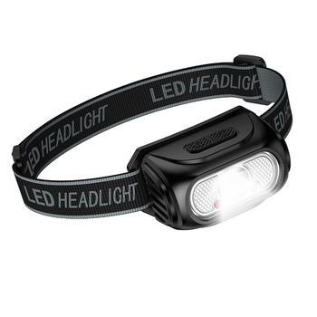 Налобний ліхтарик HOCO DL24, 3+3 режими, White+Red, sensor, корпус-пластик, водостійкий, ip44, живлення АКБ вбудований, USB Type-С кабель, Вох Изображение