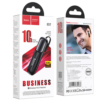 Bluetooth гарнітура HOCO E57, Black, Box Зображення