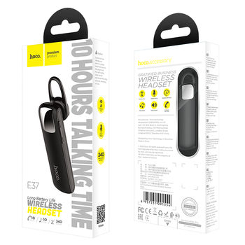 Bluetooth гарнітура HOCO E37, Black, Box Зображення