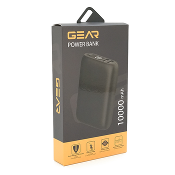 PowerBank GEAR 10000mAh PD22.5W Display, 1*Type-C, 2*USB-A + 1*microUSB, Total Output 5V-3A, Black Изображение