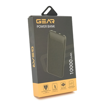 PowerBank GEAR 10000mAh 10W, Led indicator, 1*Type-C, 2*USB-A+1*micro-USB, Total Output 5V-2.1A, Black Изображение