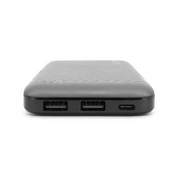 PowerBank GEAR 10000mAh 10W, Led indicator, 1*Type-C, 2*USB-A+1*micro-USB, Total Output 5V-2.1A, Black Изображение