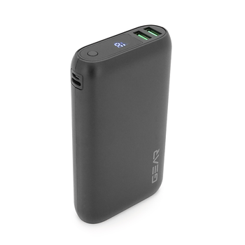 PowerBank GEAR 20000mAh PD22.5W Display, 1*Type-C, 2*USB-A + 1*micro USB, Total Output 5V-3A, Black Изображение